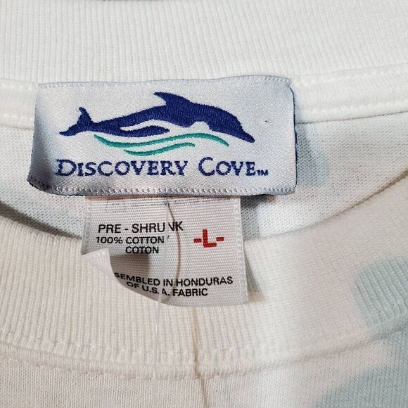 Vtg Discovery Cove Shirt Mens Large White Dolphin Experience Graphic Ocean Tee - Picture 4 of 9